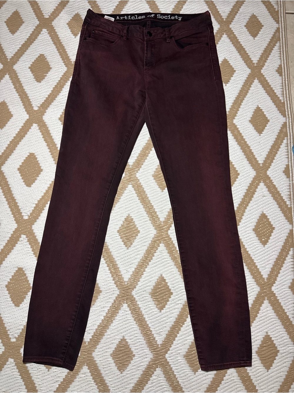 Articles Of Society Burgundy Skinny Jeans
